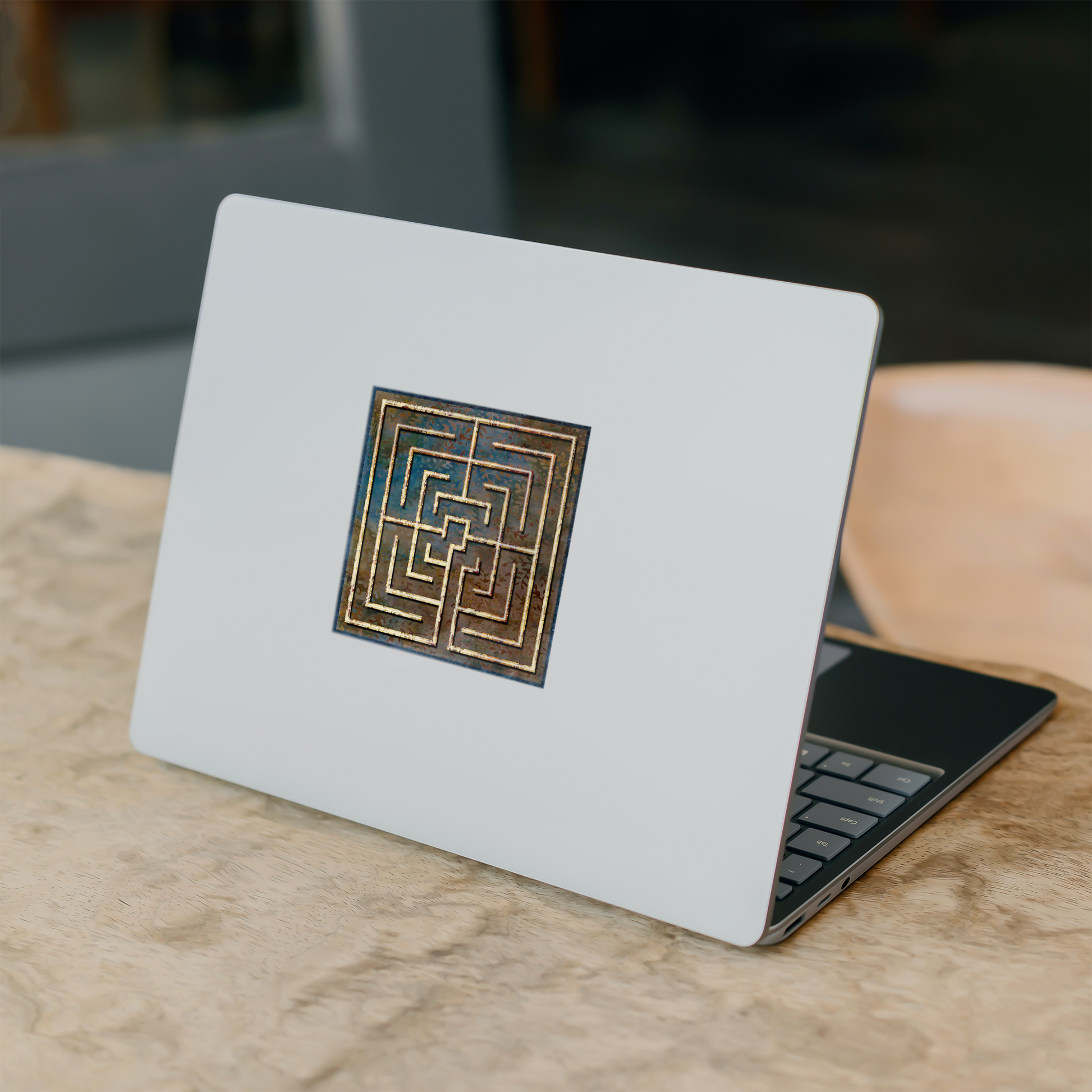 Square_Labyrinth_Sticker_WhiteSquareSticker_Laptop_Mockup.png