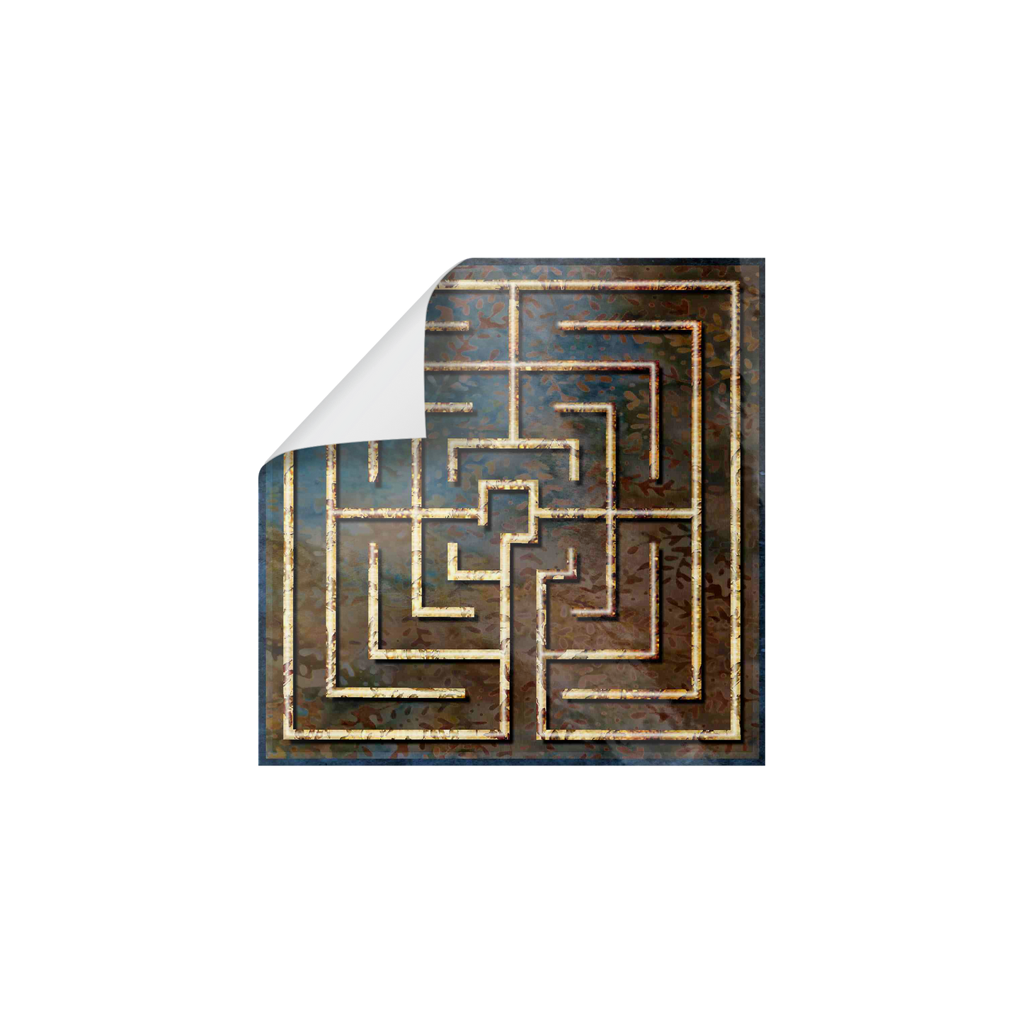 Square_Labyrinth_Sticker_WhiteSquareSticker_Peel_Mockup.png