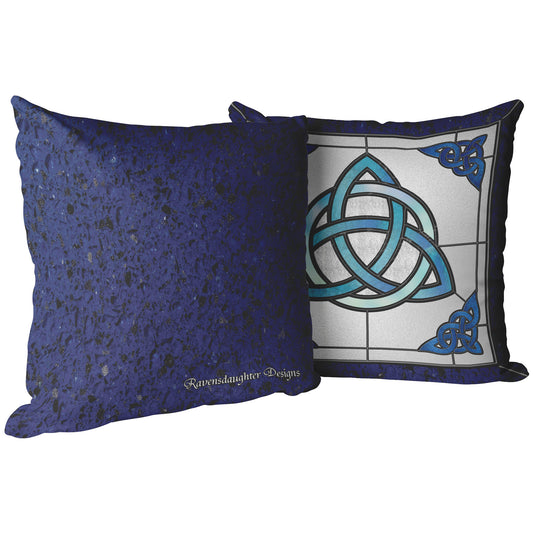 Stained Glass Celtic Triquetra - Blue