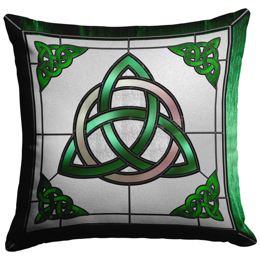 Stained Glass Celtic Triquetra - Green