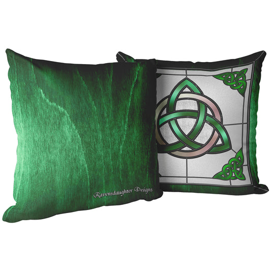 Stained Glass Celtic Triquetra - Green