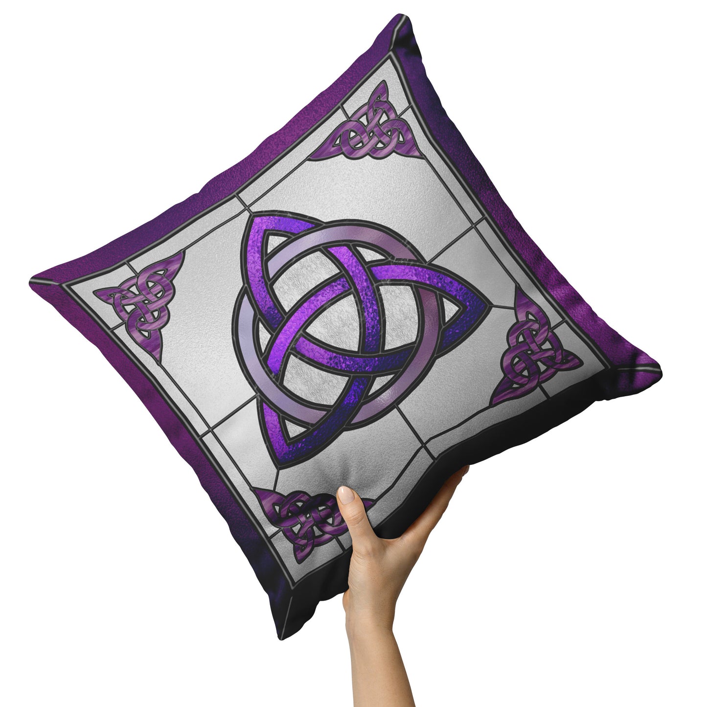Stained Glass Celtic Triquetra - Purple