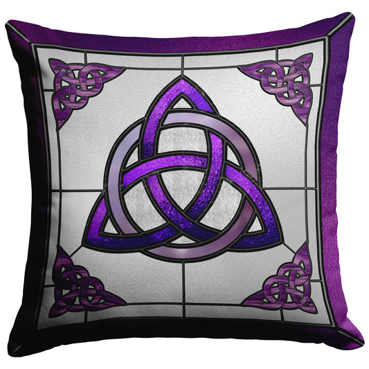 Stained Glass Celtic Triquetra - Purple