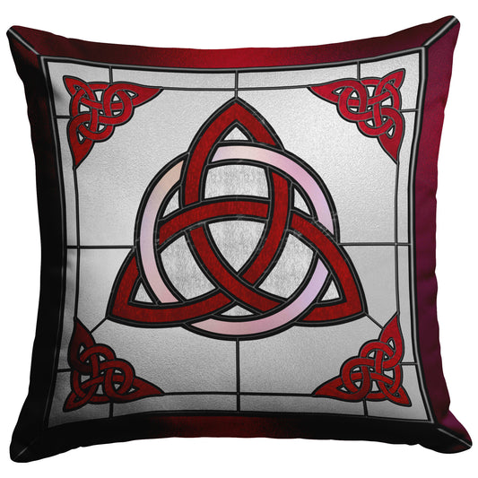 Stained Glass Celtic Triquetra - Red