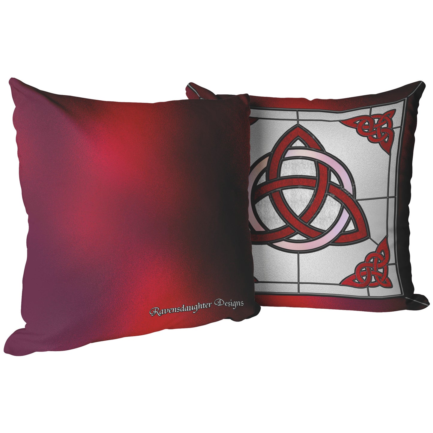 Stained Glass Celtic Triquetra - Red