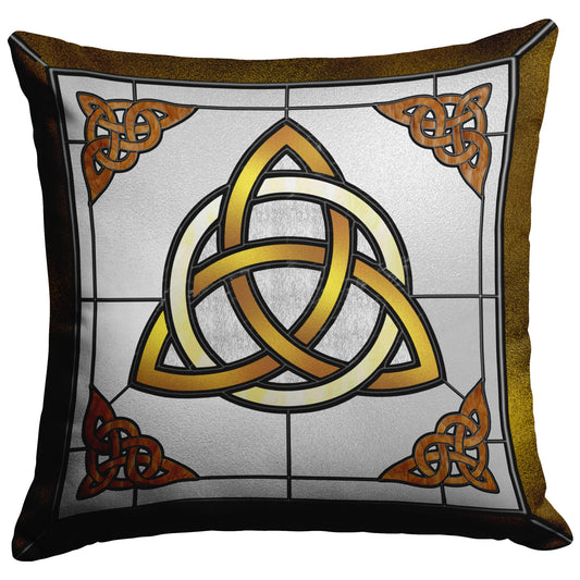 Stained Glass Celtic Triquetra - Yellow