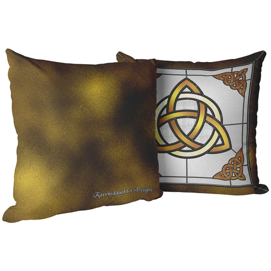 Stained Glass Celtic Triquetra - Yellow