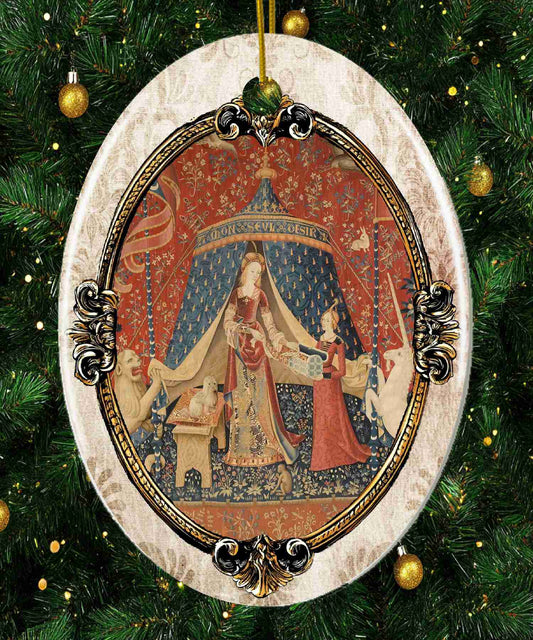 Unicorn Tapestry Holiday Ornament - Seul Désir