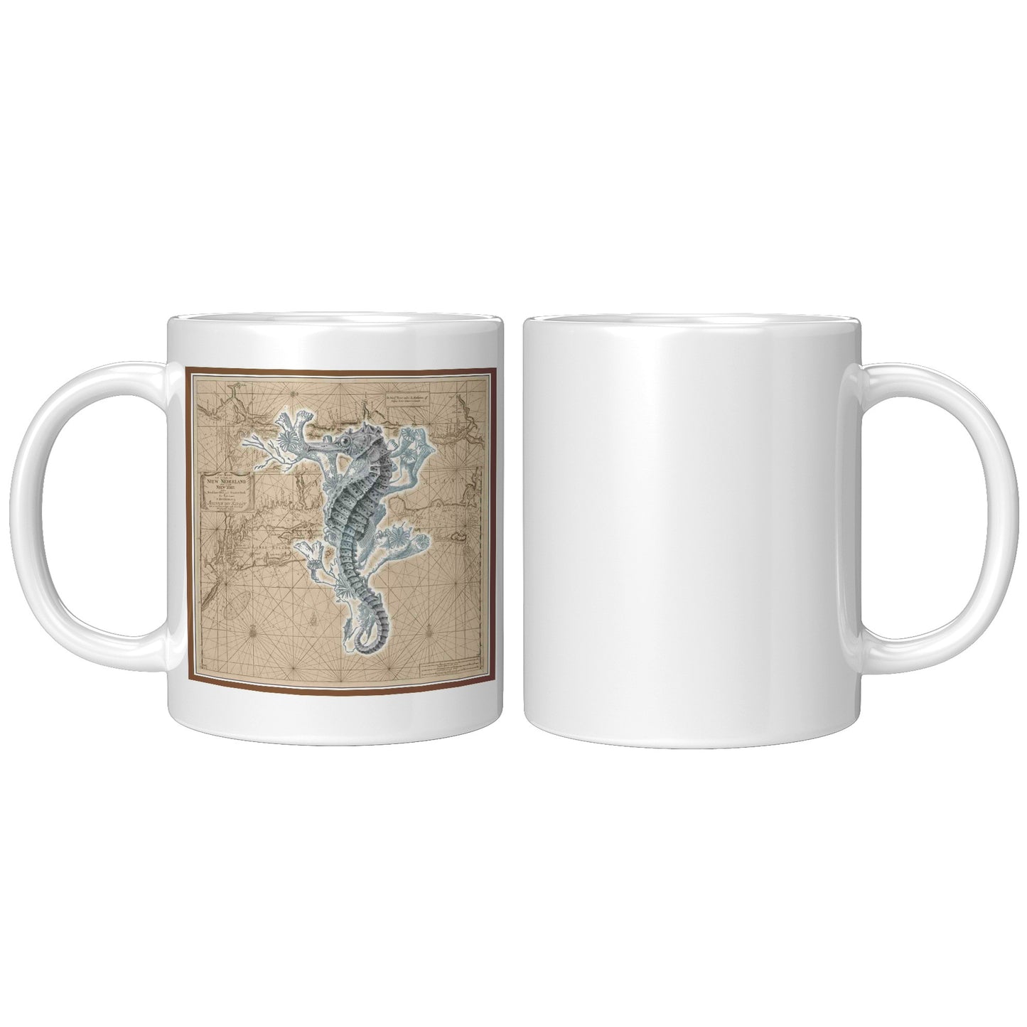 Vintage Nautical Accent Mug - Seahorse