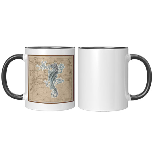 Vintage Nautical Accent Mug - Seahorse