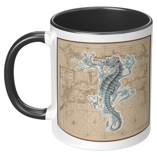 Vintage Nautical Accent Mug - Seahorse