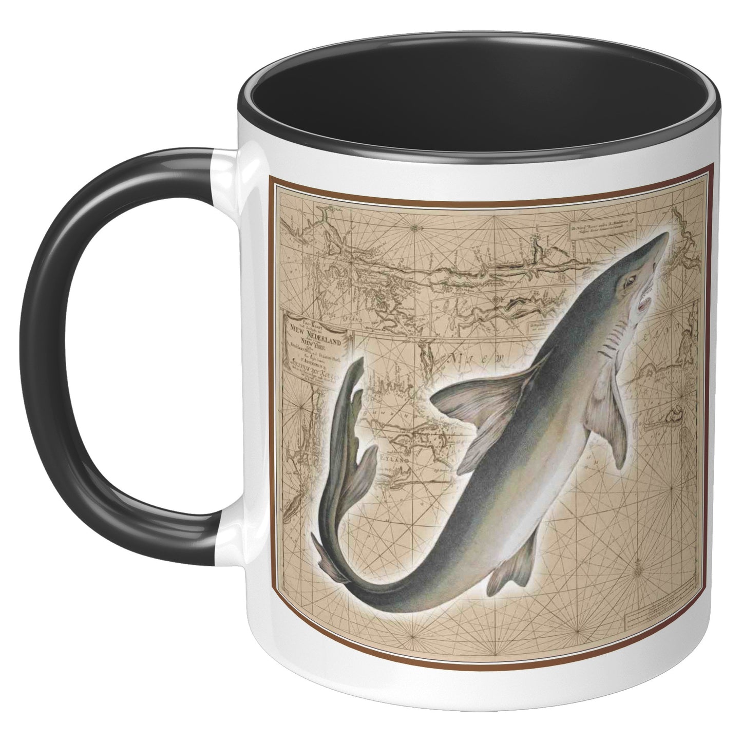 Vintage Nautical Accent Mug - Shark