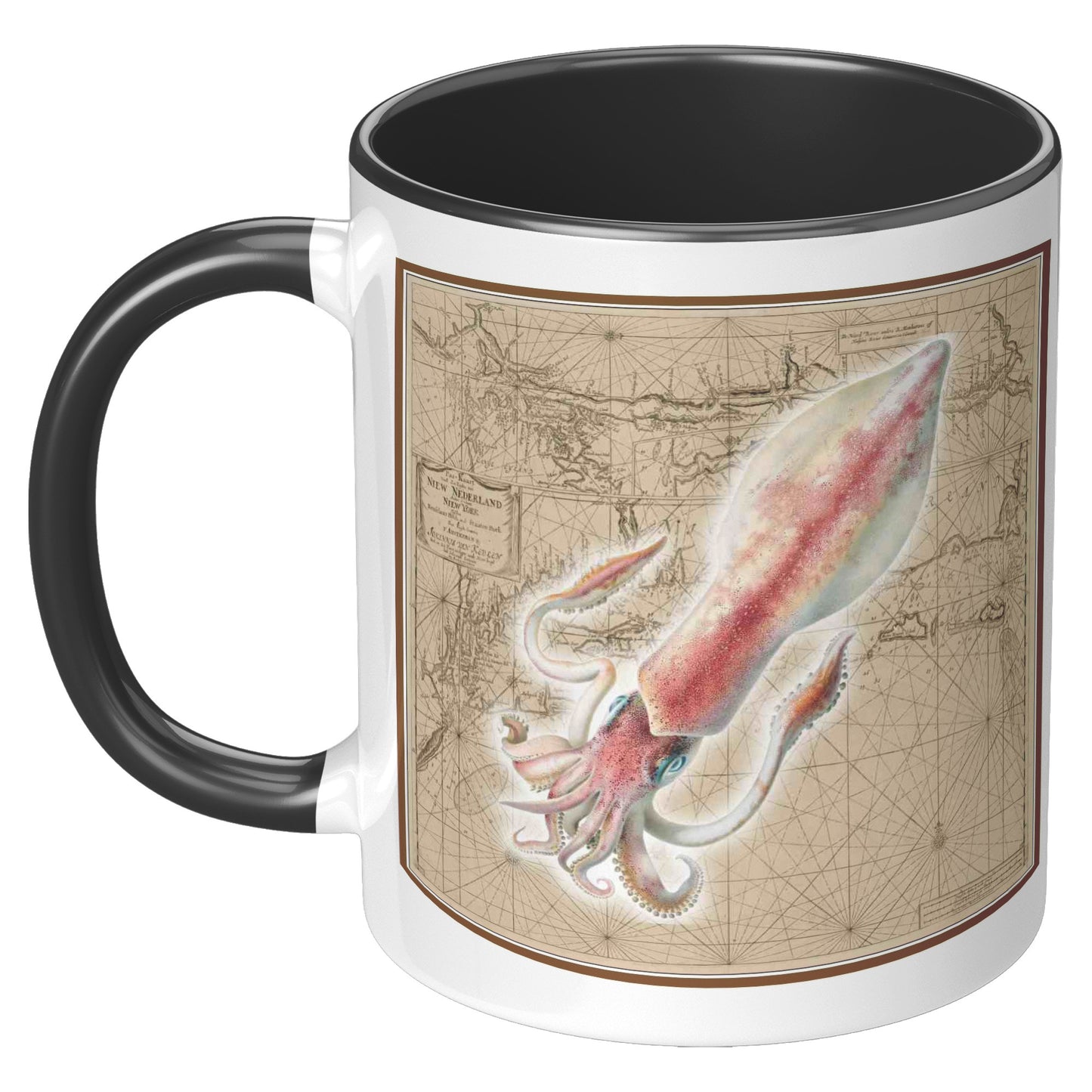 Vintage Nautical Accent Mug - Squid