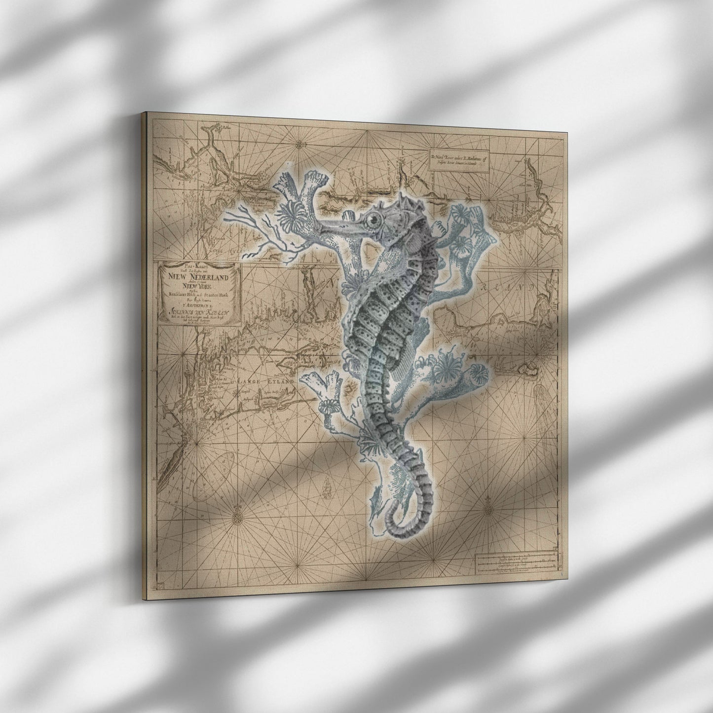 Vintage Nautical Canvas Print - Seahorse