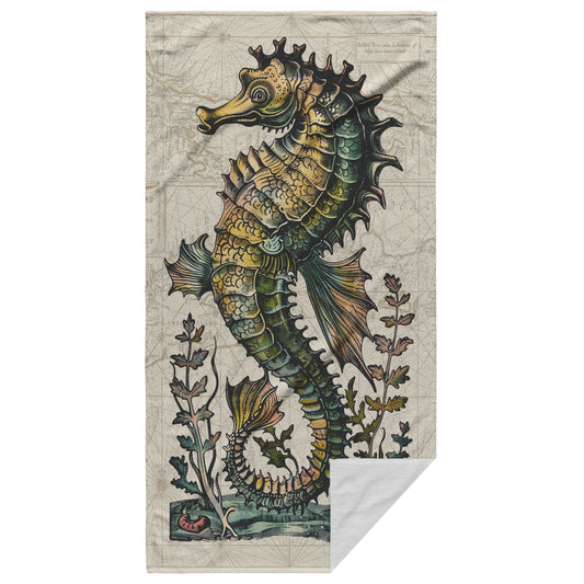 Vintage Seahorse Beach Towel
