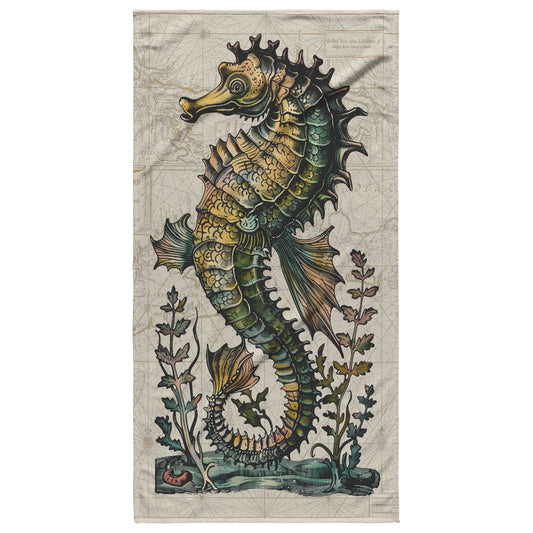 Vintage Seahorse Beach Towel