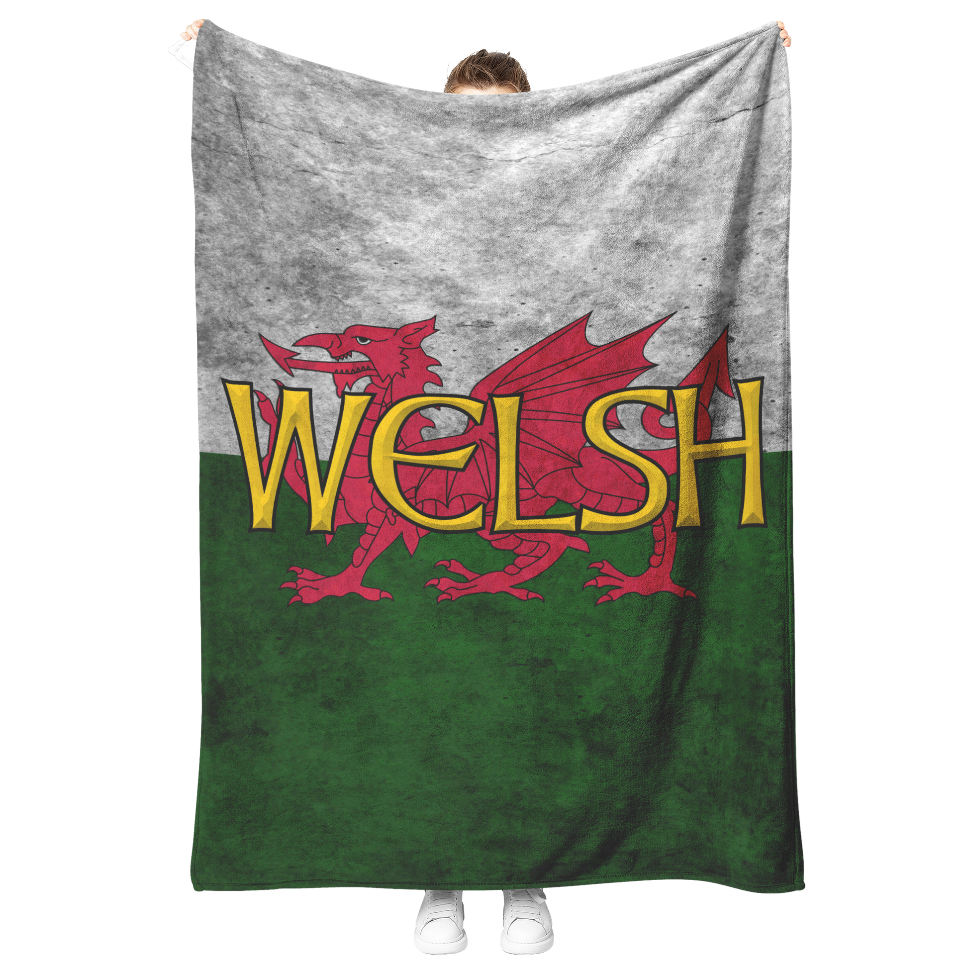Welsh_Flag_Fleece_Blanket_V_Blanket_Model_Mockup.png