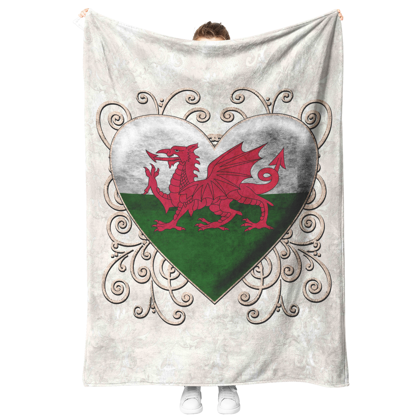 Welsh_Heart_Flag_Fleece_Blanket_V_Blanket_Model_Mockup.png