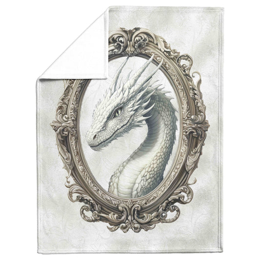 White Dragon Fleece Blanket