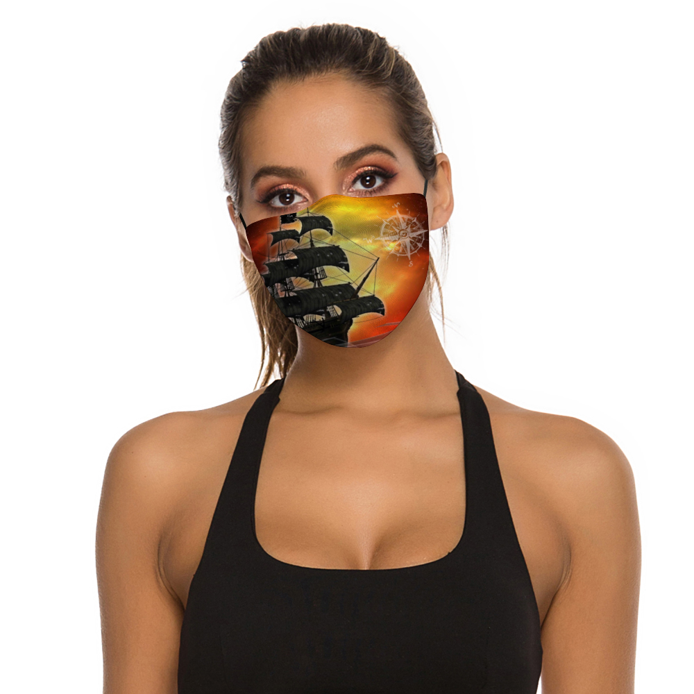 Pirate Ghost Ship Face Mask - Fire
