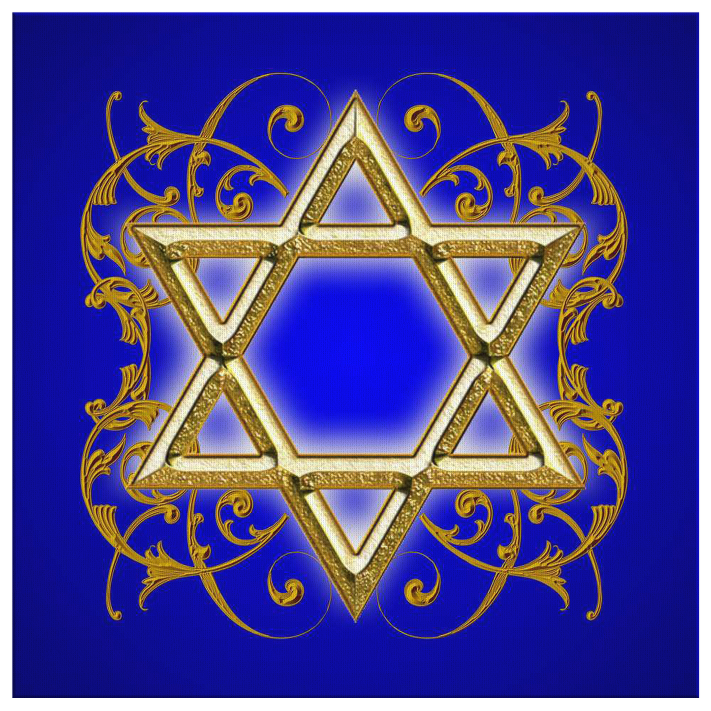 Gold Star of David Stretch Canvas Print – Celtic Art Store by Ravensdaughter
