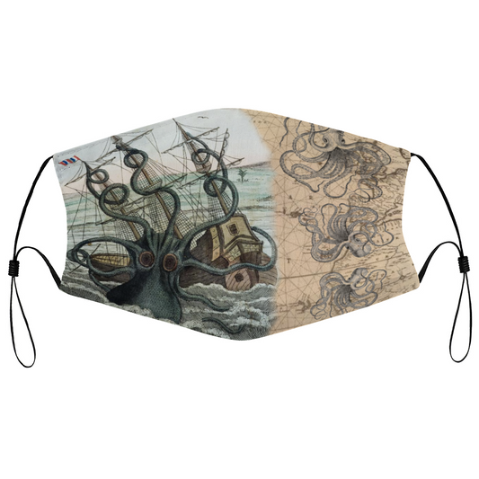 pirate ship, pirate art, nebula, pirate tall ship, pirates carribean, pirate star, galaxy, tall ship, compass rose, nautical, pirate captain, pirate wench, pirate scallywag, pirate face mask, pirate funny, face mask, filter pocket face mask, filter face mask, nose wire face mask,pirate, kraken, octopus, vintage