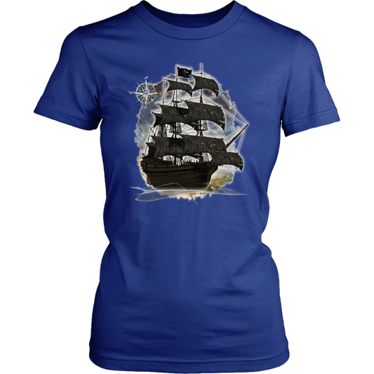 ghost ship, ghost tall ship, pirate ship, pirate art, nebula, pirate tall ship, pirates carribean, pirate star, galaxy, tall ship, compass rose, nautical, pirate captain, pirate wench, pirate scallywag, pirate shirt, pirate t-shirt