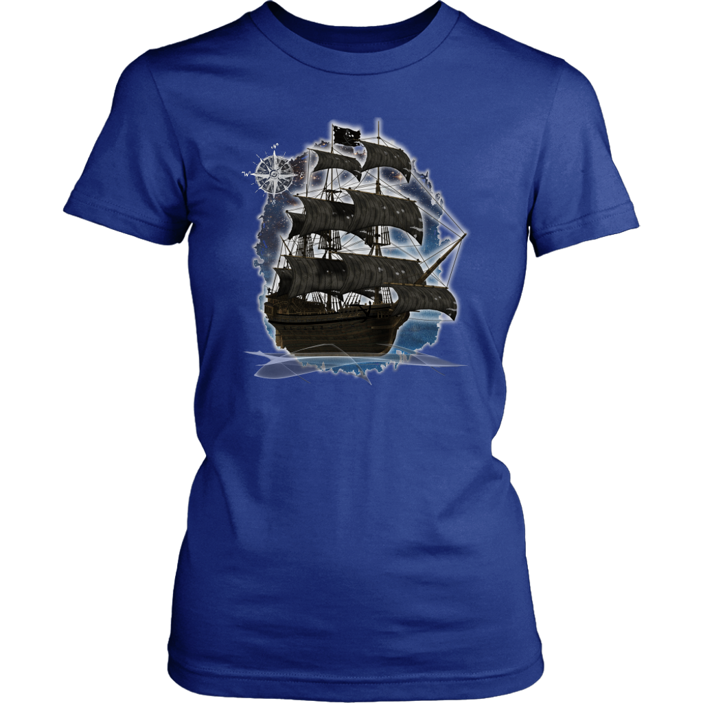 ghost ship, ghost tall ship, pirate ship, pirate art, nebula, pirate tall ship, pirates carribean, pirate star, galaxy, tall ship, compass rose, nautical, pirate captain, pirate wench, pirate scallywag, pirate shirt, pirate t-shirt