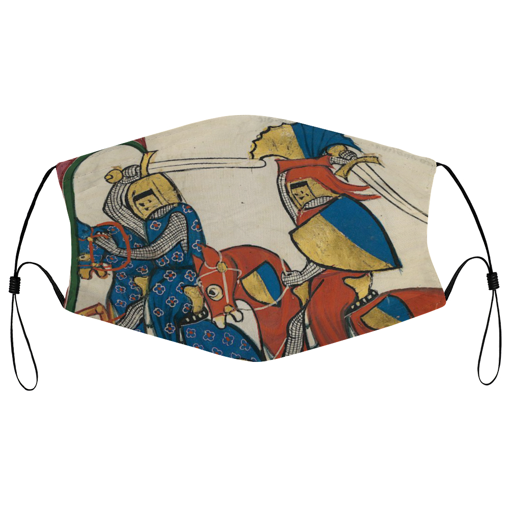Knights Charging Medieval Illumination Face Mask