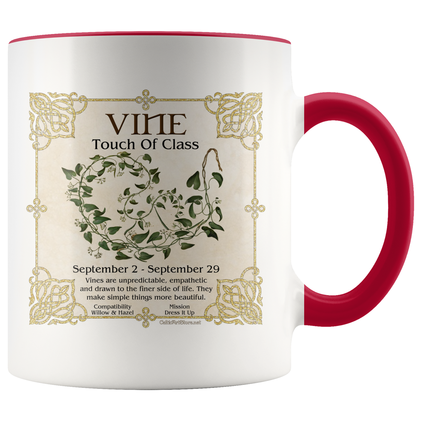 celtic tree zodiac, celtic zodiac, celtic zodiac rowan, celtic zodiac, ash, celtic zodiac alder, celtic zodiac willow, celtic zodiac hawthorn, celtic zodiac oak, celtic zodiac holly, celtic zodiac hazel, celtic zodiac vine, celtic zodiac ivy,  celtic zodiac reed, celtic zodiac elder,  celtic zodiac birch, celtic zodiac coffee mug, celtic zodiac accent mug, celtic knotwork mug,