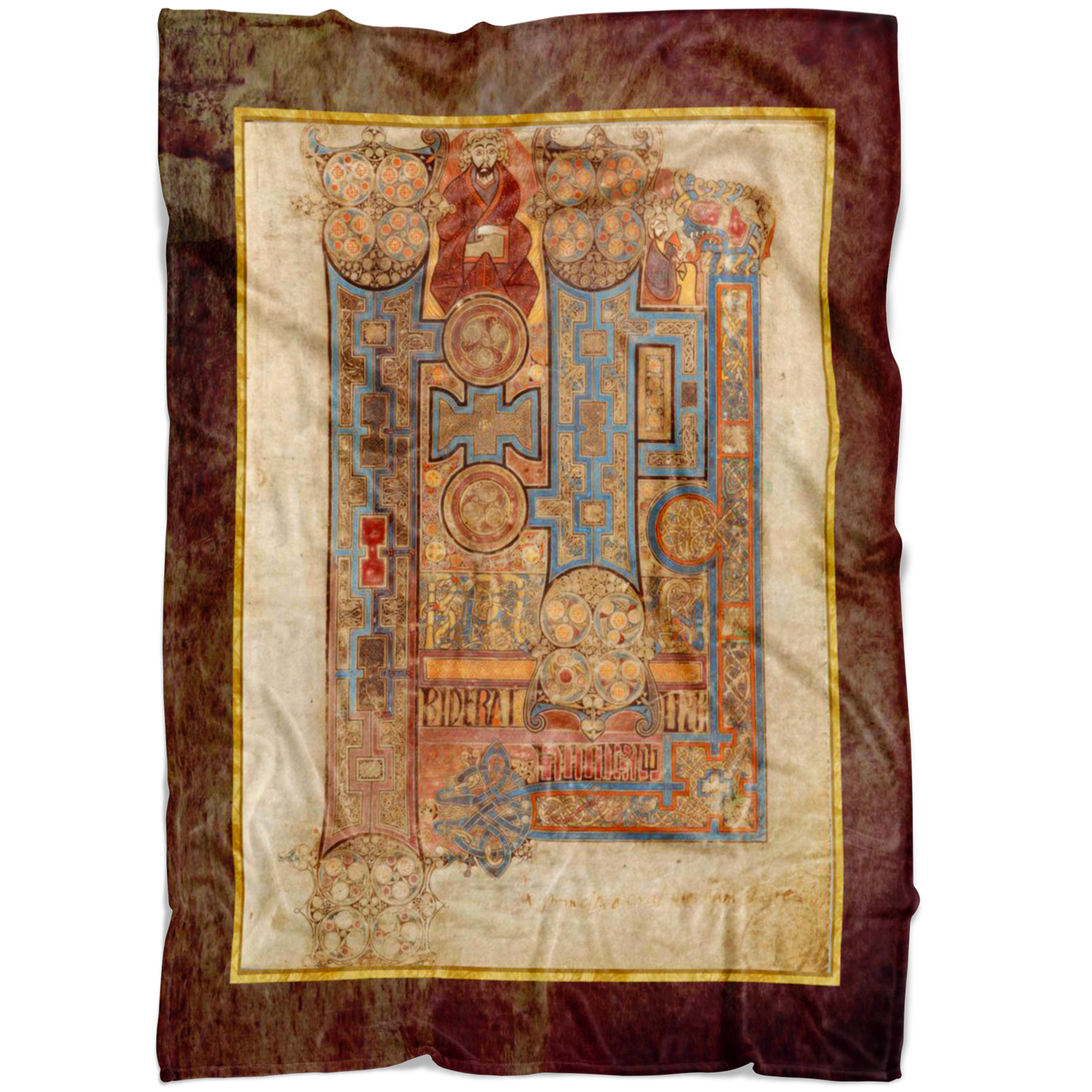 Book of Kells Incipit to the Gospel of John Celtic Art Fleece Blanket