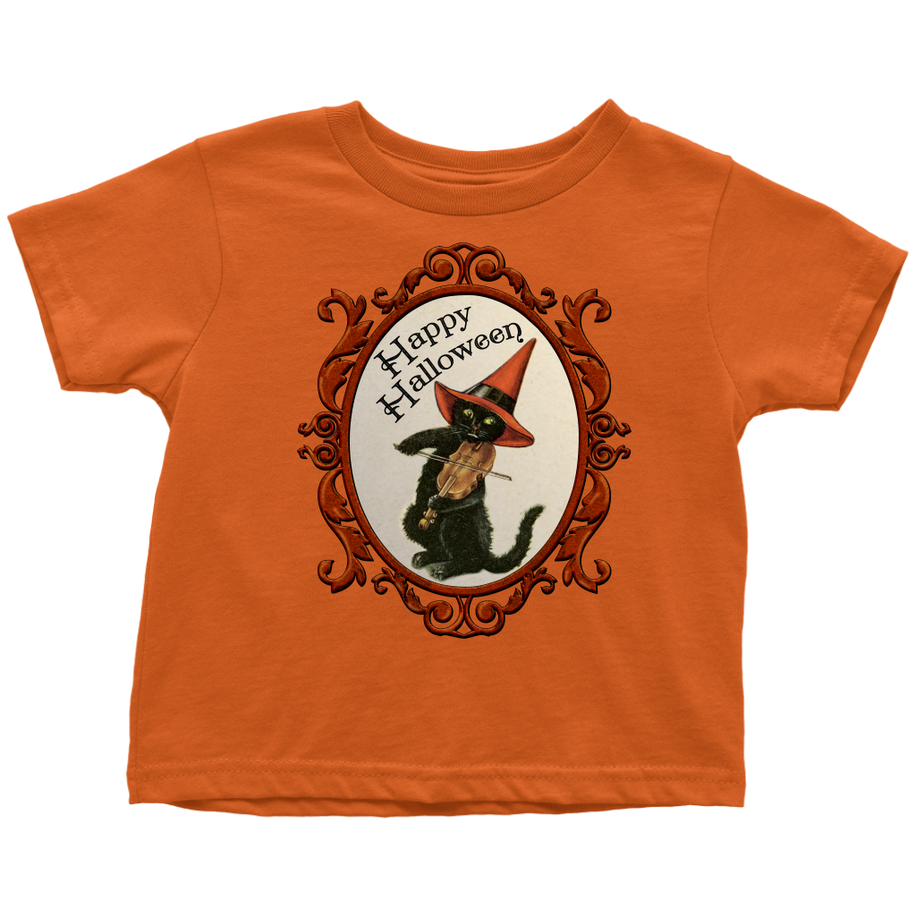 Happy Halloween Vintage Cat and Fiddle Unisex Toddler T-Shirt