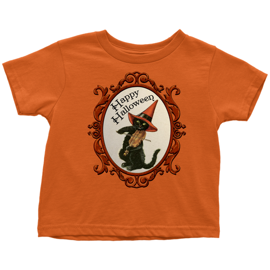 Happy Halloween Vintage Cat and Fiddle Unisex Toddler T-Shirt