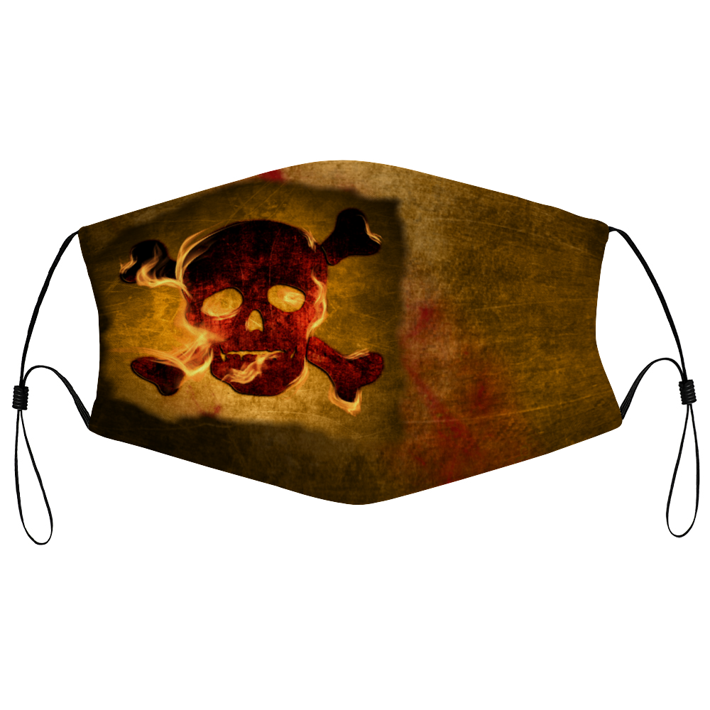 pirate, fire, skull, map, red, cross bones