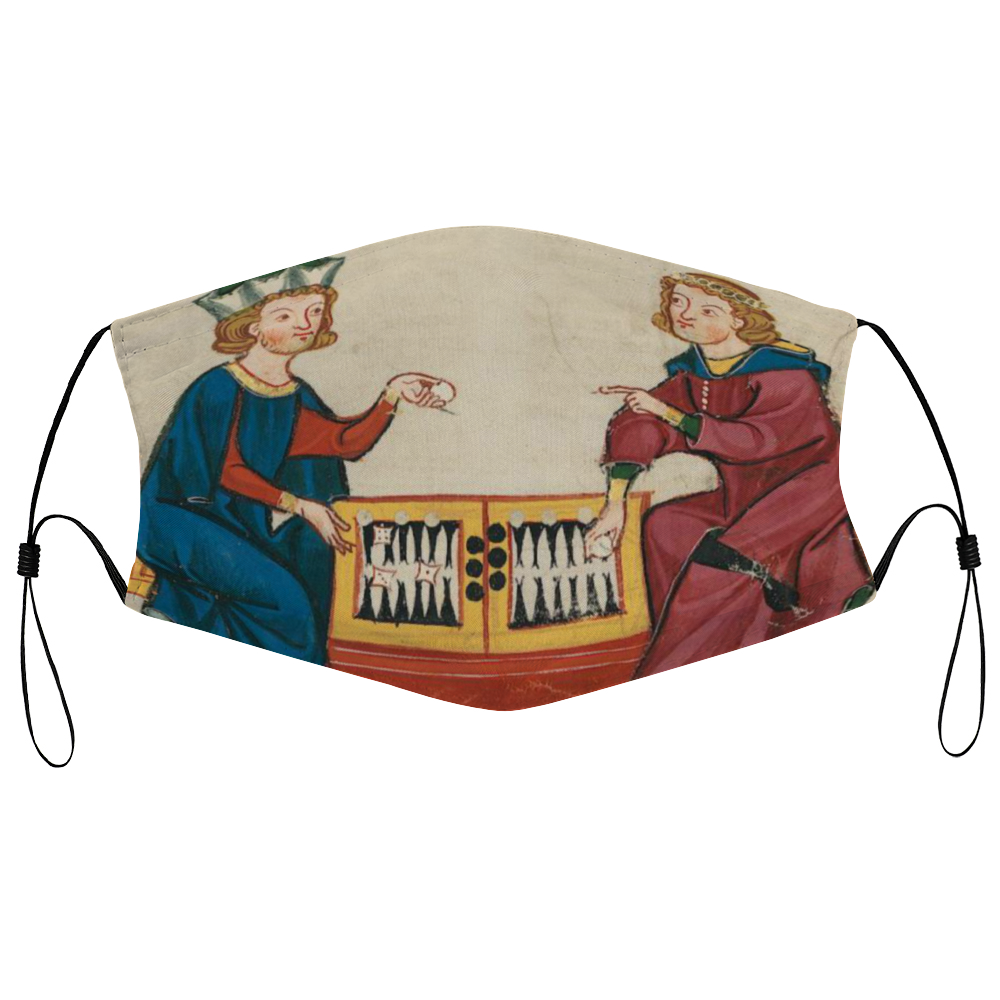 Backgammon Game Medieval Illumination Face Mask