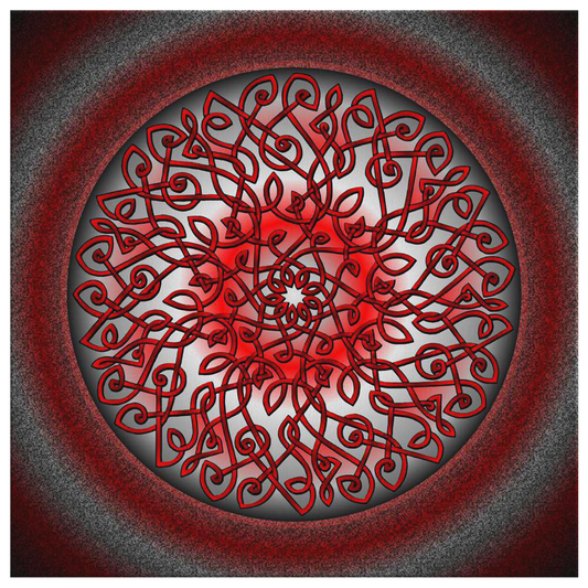 Celtic Art Burst in Red and Black Canvas Wall Art