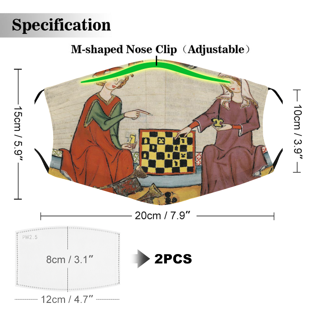 Chess Game Medieval Illumination Face Mask