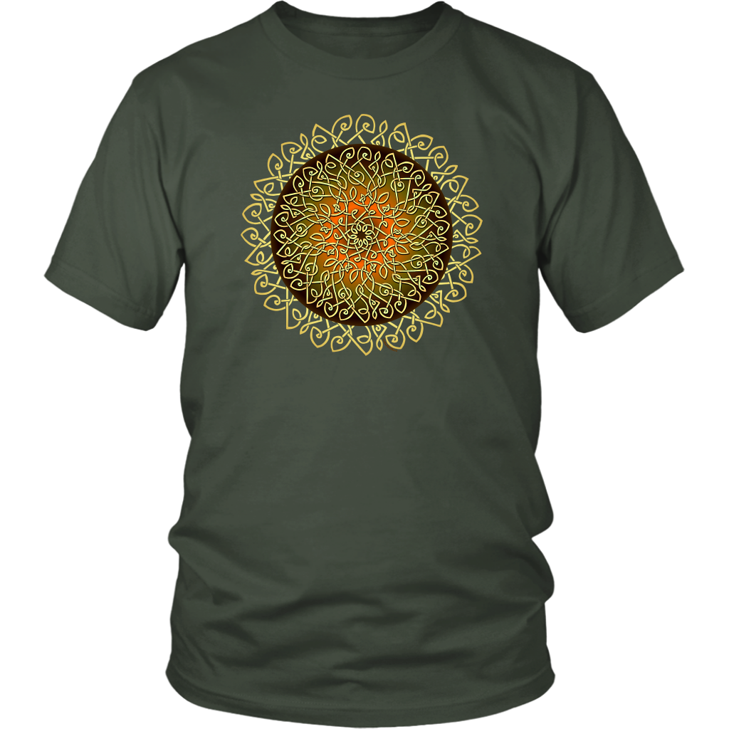 Celtic Art Burst in Autumn - Single-line Celtic Knot Unisex T-shirt ...