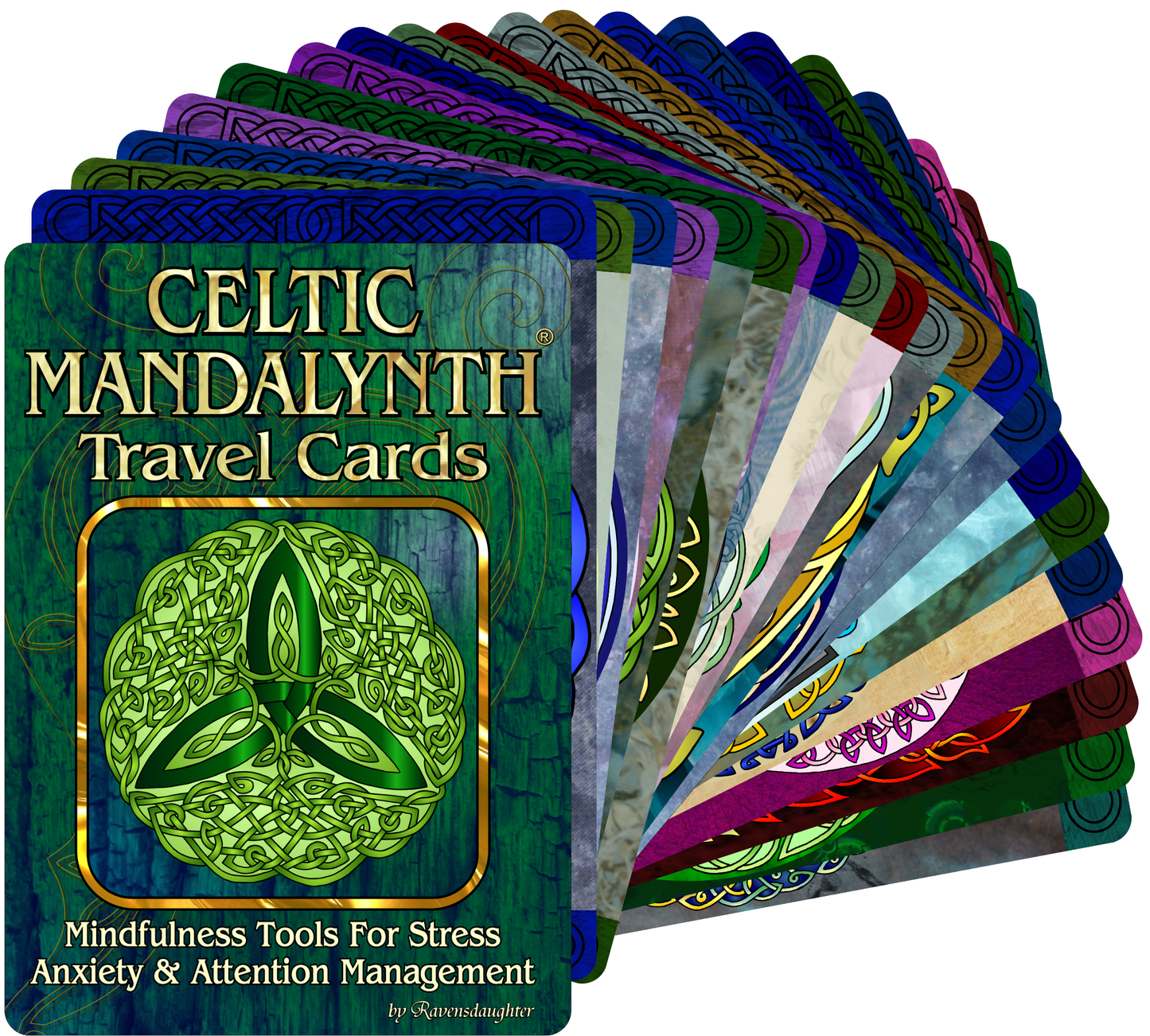 Celtic Mandalynth Travel Cards - Mindful Tracing Art for Stress, Anxiety and Attention Management