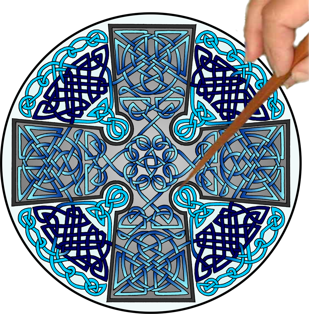 Celtic Cross Mandalynth - Blue - Mindful Tracing Art – Celtic Art Store ...