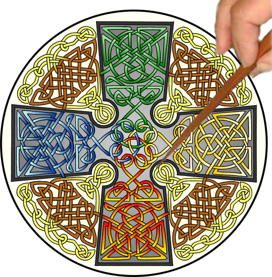 Celtic Cross Mandalynth - Elemental - Mindful Tracing Art