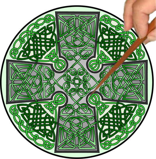 Celtic Cross Mandalynth - Green - Mindful Tracing Art