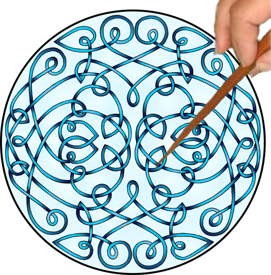 Celtic Curls Mandalynth - Blue - Mindful Tracing Art for Stress, Anxiety and Attention Management