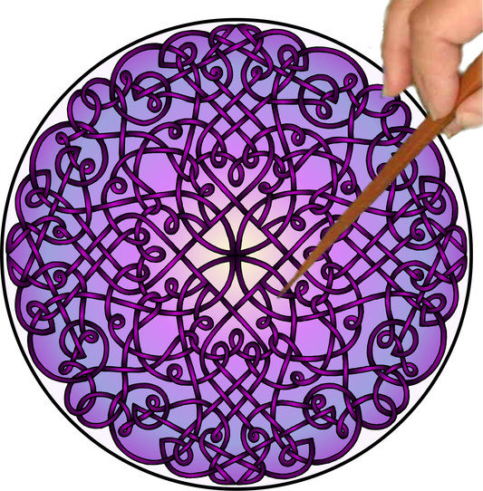 Celtic Curlz Mandalynth - Lavender - Mindful Tracing Art for Stress, Anxiety and Attention Management