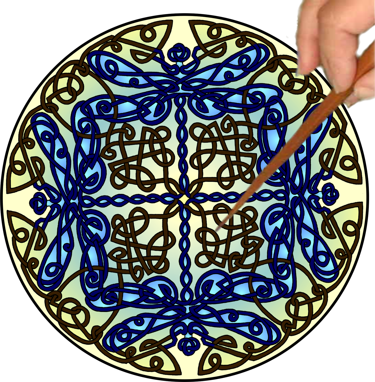 Celtic Dragonflies Mandalynth - Blue - Mindful Tracing Art