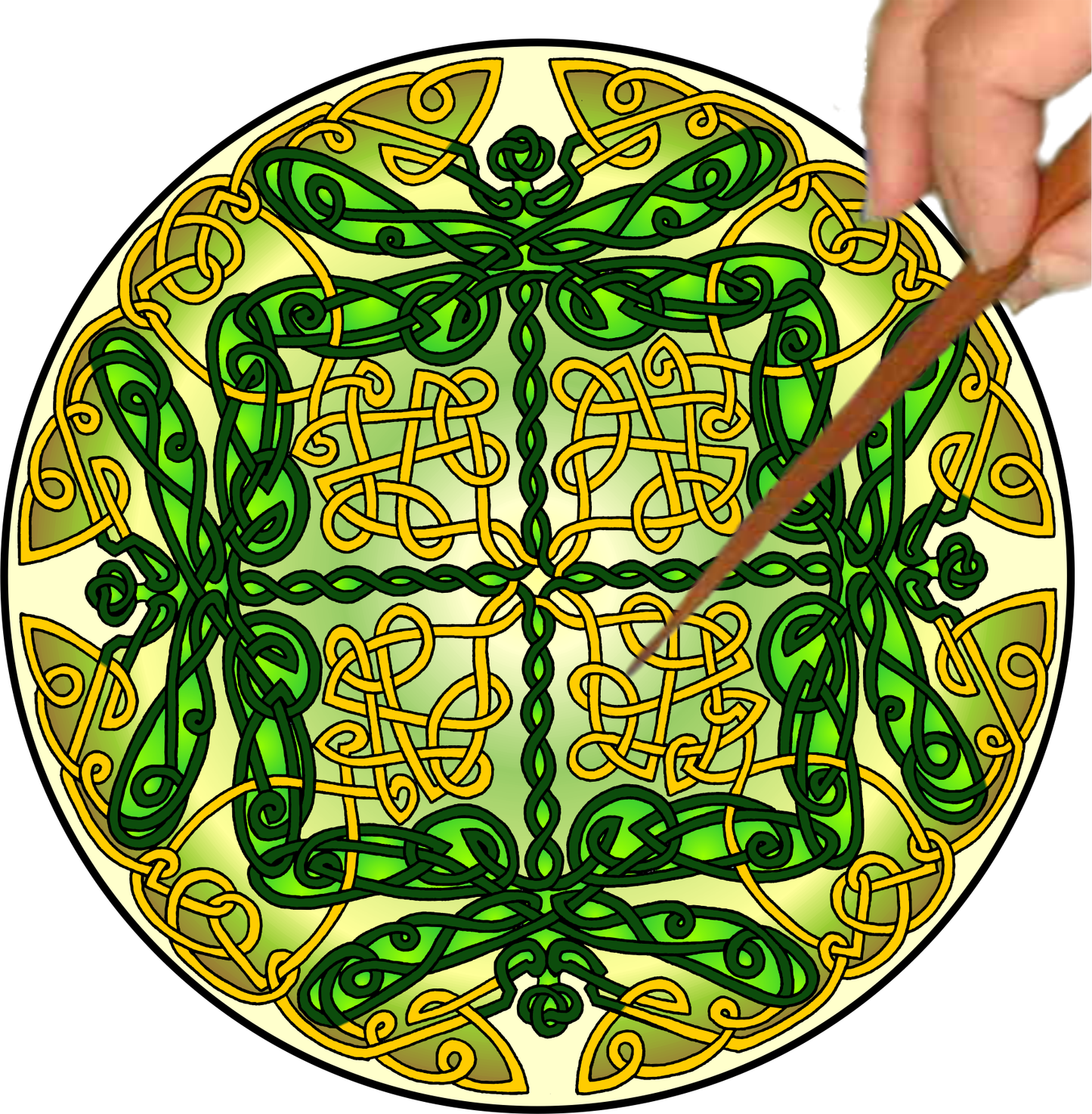 Celtic Dragonflies Mandalynth - Green - Mindful Tracing Art for Stress, Anxiety and Attention Management