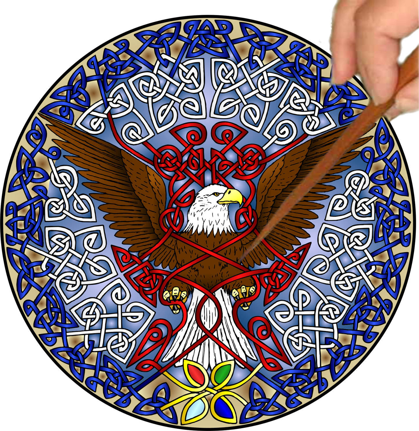 Celtic Eagle Mandalynth - Mindful Tracing Art