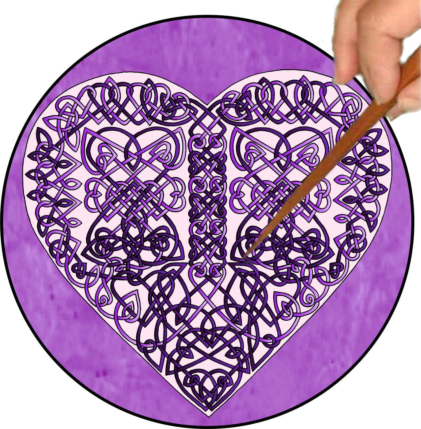 Celtic Hearts Mandalynth - Purple - Mindful Tracing Art