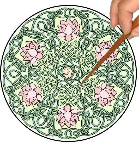Celtic Lotus Mandalynth - Pink - Mindful Tracing Art for Stress, Anxiety and Attention Management