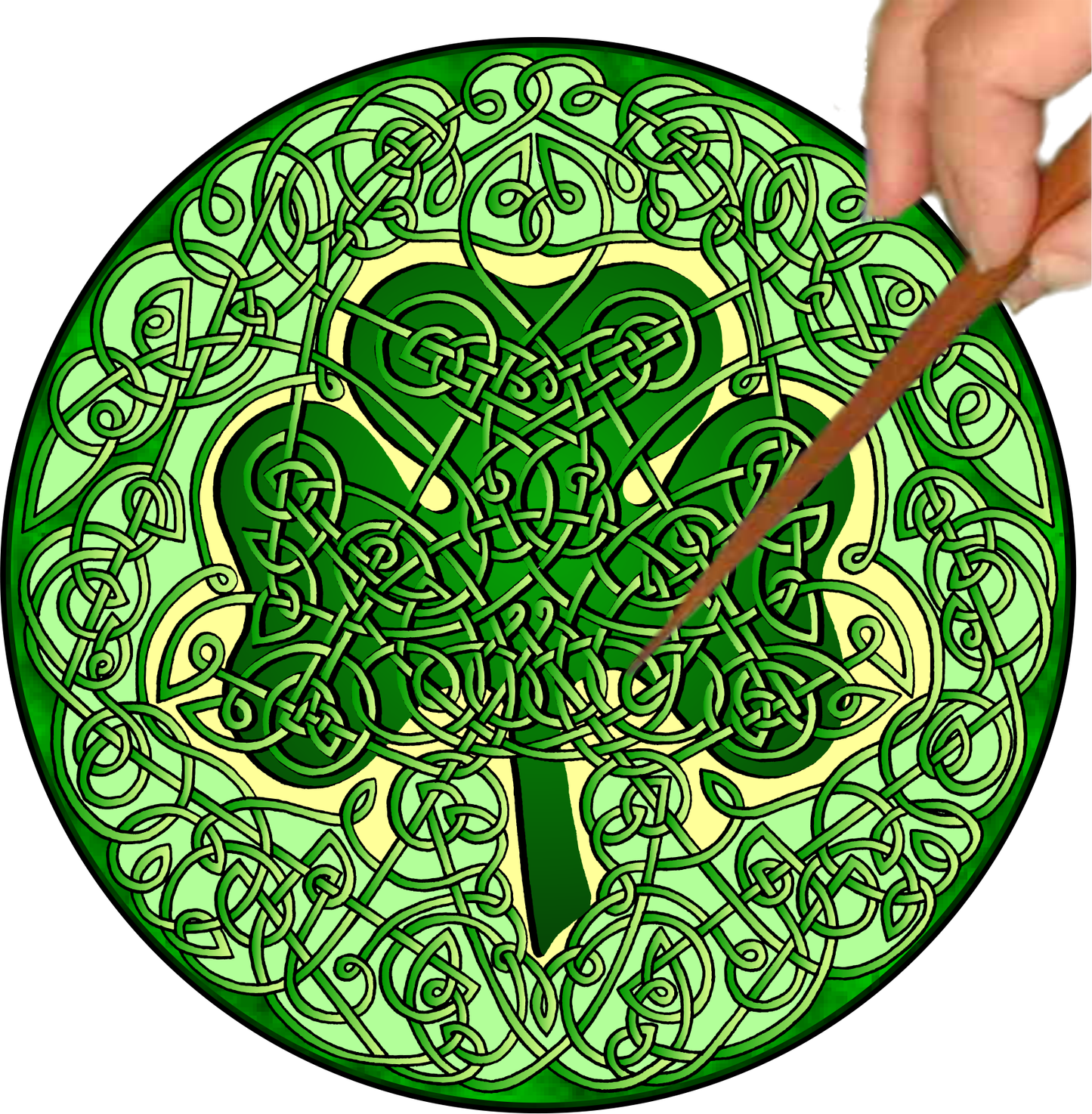 Celtic Shamrock Mandalynth - Mindful Tracing Art